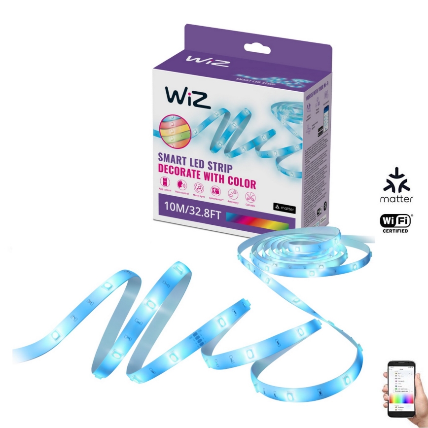 WiZ - LED RGBW Reguliuojama juostelė 10m LED/12W/230V 2700-6500K Wi-Fi