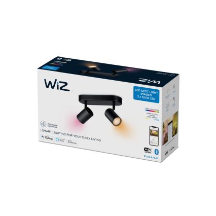 WiZ - LED RGBW Reguliuojamas akcentinis šviestuvas IMAGEO 2xGU10/4,9W/230V Wi-Fi CRI 90 juodas