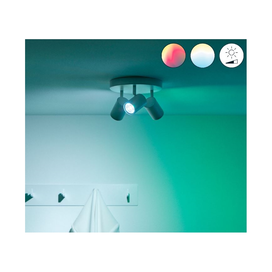 WiZ - LED RGBW Reguliuojamas akcentinis šviestuvas IMAGEO 3xGU10/4,9W/230V 2200-6500K Wi-Fi CRI 90 baltas
