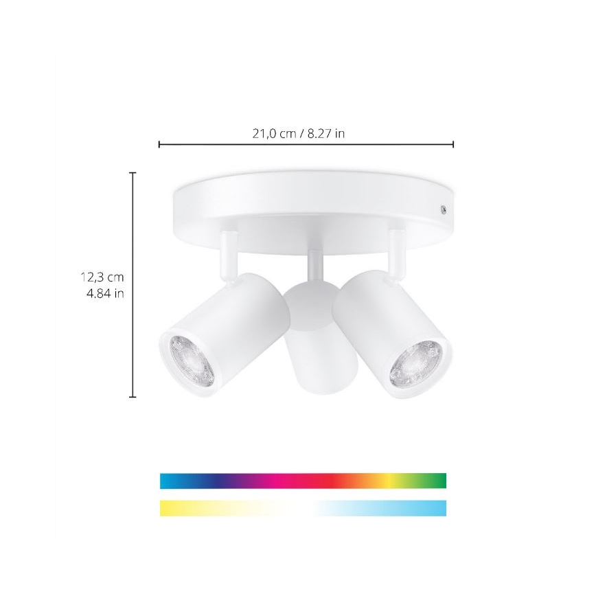 WiZ - LED RGBW Reguliuojamas akcentinis šviestuvas IMAGEO 3xGU10/4,9W/230V 2200-6500K Wi-Fi CRI 90 baltas