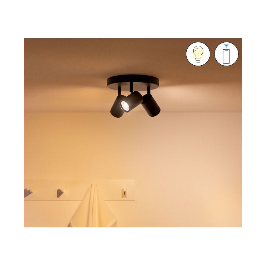 WiZ - LED RGBW Reguliuojamas akcentinis šviestuvas IMAGEO 3xGU10/4,9W/230V 2200-6500K Wi-Fi CRI 90 juodas