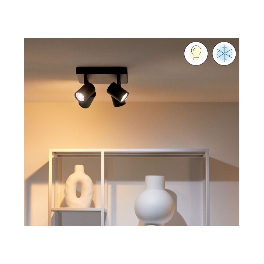 WiZ - LED RGBW Reguliuojamas akcentinis šviestuvas IMAGEO 4xGU10/4,9W/230V 2200-6500K Wi-Fi CRI 90 juodas