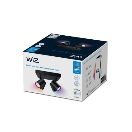 WiZ - LED RGBW Reguliuojamas akcentinis šviestuvas IMAGEO 4xGU10/4,9W/230V 2200-6500K Wi-Fi CRI 90 juodas