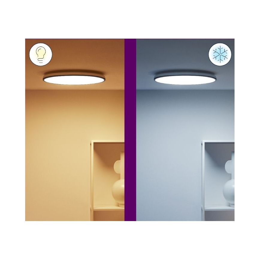 WiZ - LED RGBW Reguliuojamas lubinis šviestuvas RUNE LED/21W/230V 2200-6500K Wi-Fi juodas