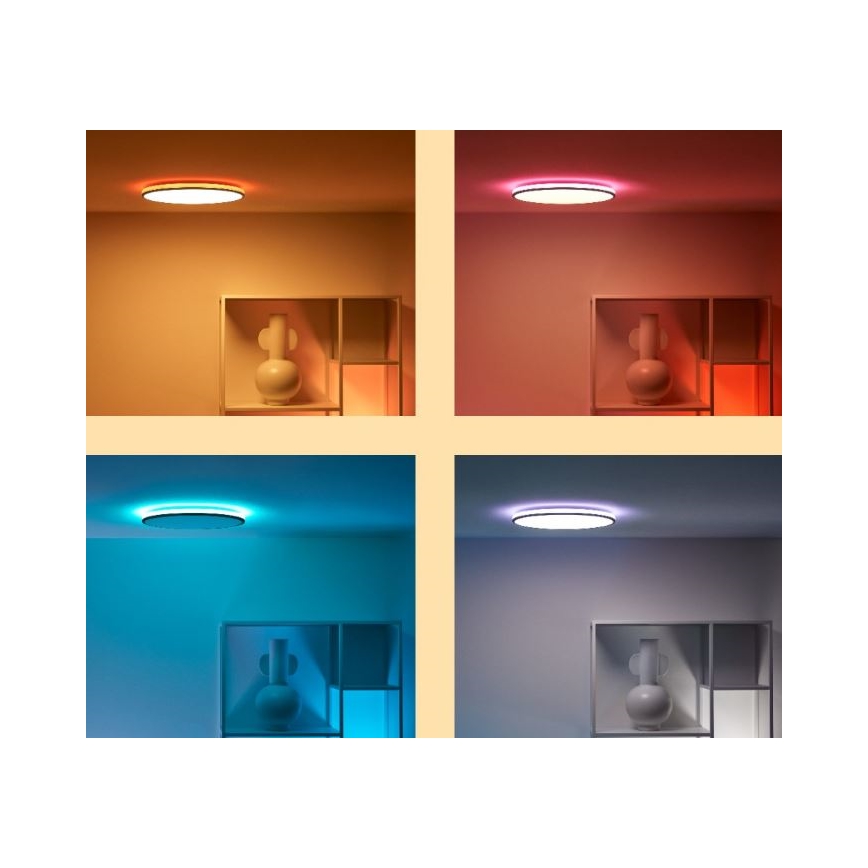 WiZ - LED RGBW Reguliuojamas lubinis šviestuvas RUNE LED/21W/230V 2200-6500K Wi-Fi juodas