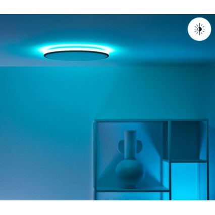 WiZ - LED RGBW Reguliuojamas lubinis šviestuvas RUNE LED/21W/230V 2200-6500K Wi-Fi juodas