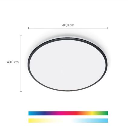 WiZ - LED RGBW Reguliuojamas lubinis šviestuvas RUNE LED/21W/230V 2200-6500K Wi-Fi juodas