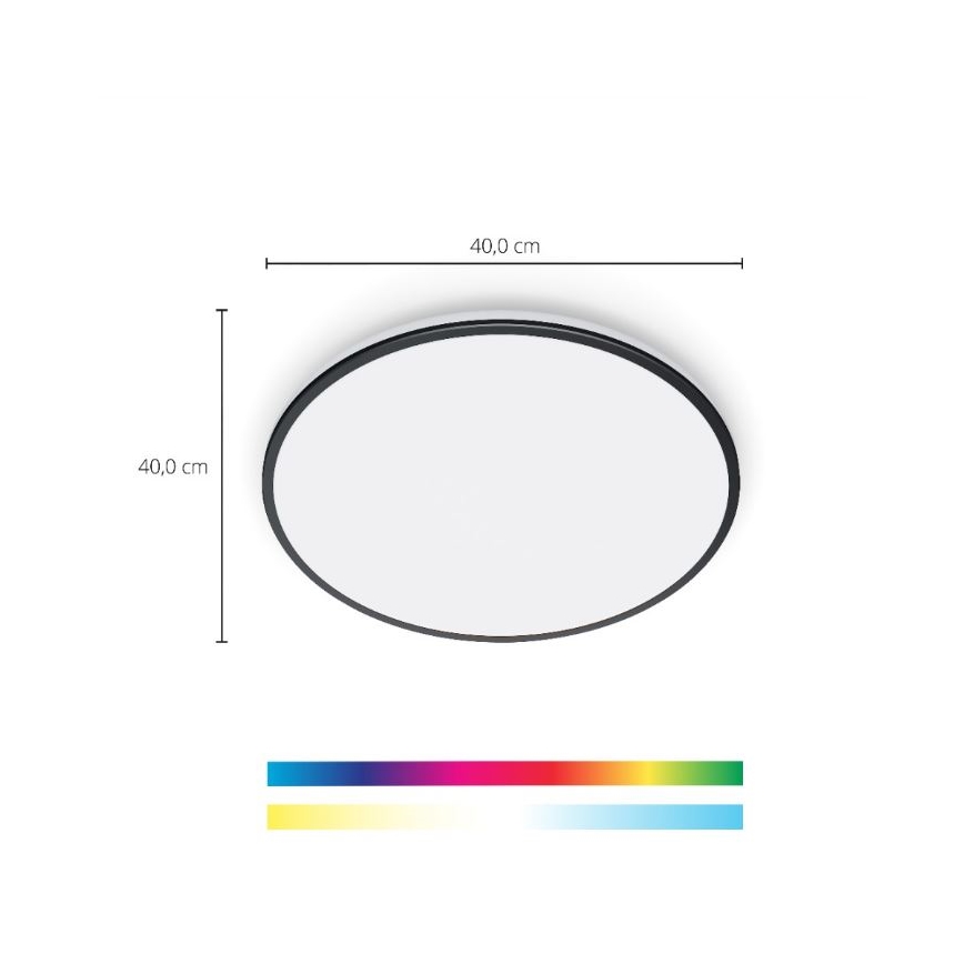 WiZ - LED RGBW Reguliuojamas lubinis šviestuvas RUNE LED/21W/230V 2200-6500K Wi-Fi juodas