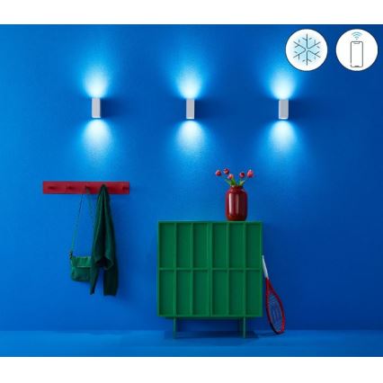 WiZ - LED RGBW Reguliuojamas sieninis šviestuvas UP&DOWN 2xGU10/4,7W/230V 2200-6500K Wi-Fi CRI 90 baltas