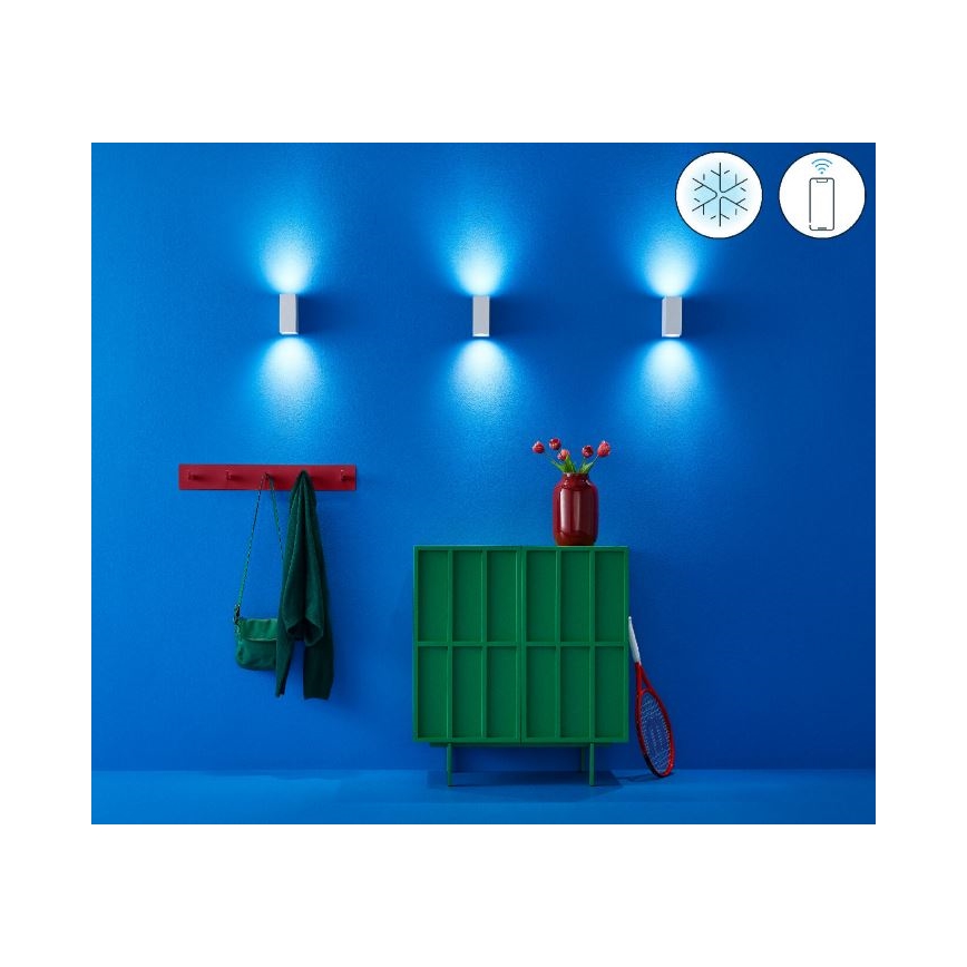 WiZ - LED RGBW Reguliuojamas sieninis šviestuvas UP&DOWN 2xGU10/4,7W/230V 2200-6500K Wi-Fi CRI 90 baltas