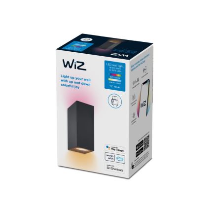 WiZ -LED RGBW Reguliuojamas sieninis šviestuvas UP&DOWN 2xGU10/4,7W/230V 2200-6500K Wi-Fi CRI 90 juodas