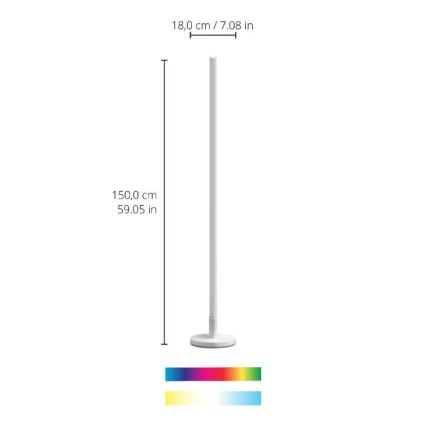 WiZ - LED RGBW Reguliuojamas toršeras POLE LED/13W/230V 2200-6500K Wi-Fi
