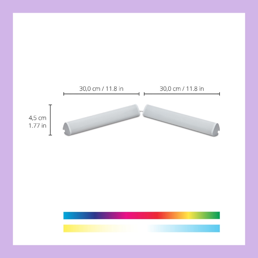 WiZ - RINKINYS 2x LED RGBW Reguliuojama BAR LED lempa/5,5W/230V 2200-6500K Wi-Fi