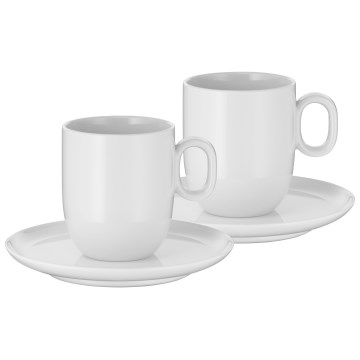 WMF - KOMPLEKTAS 2x Cafe kreminis puodelis su lėkšte BARISTA 170 ml balta