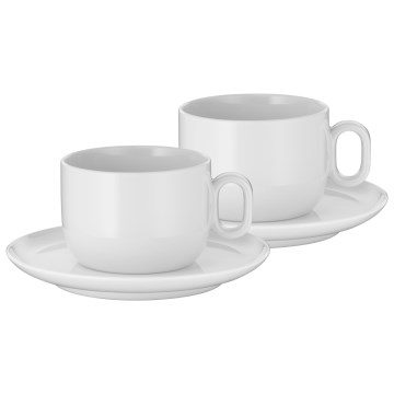 WMF - KOMPLEKTAS 2x Cappuccino puodelis su lėkšte BARISTA 160 ml balta