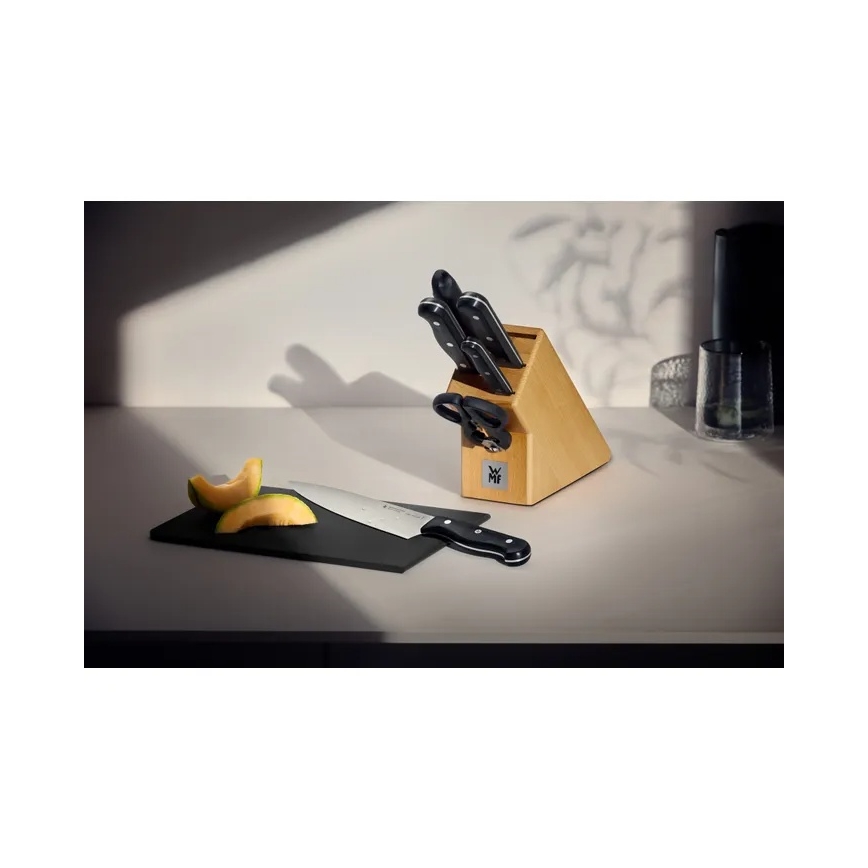 WMF - SPITZENKLASSE PLUS 6 dalių virtuvinių peilių rinkinys su peilių bloku