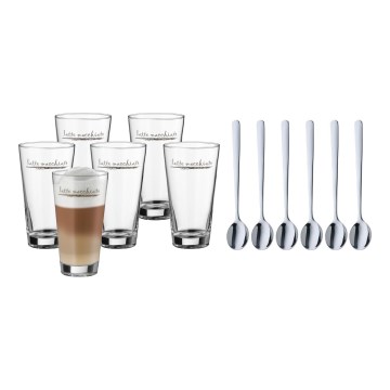 WMF - Stiklinių ir šaukštų rinkinys latte macchiato CLEVER & MORE 6 vnt.