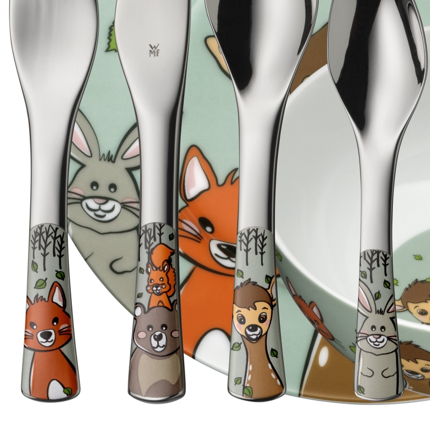 WMF - Vaikiškų indų ir stalo įrankių rinkinys FOREST FRIENDS 6 vnt