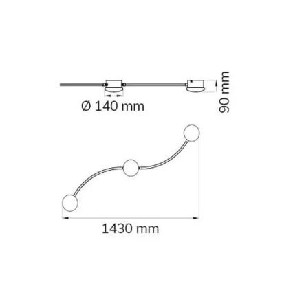 Wofi 10181 - LED Reguliuojamas akcentinis šviestuvas LIMA 3xLED/7W/230V 3000K