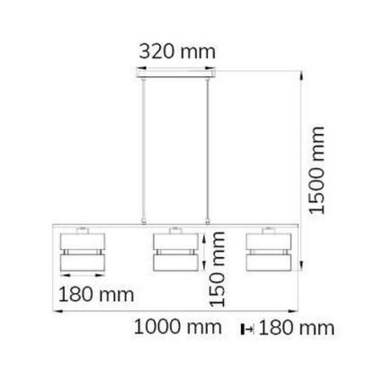 Wofi 11254 - Pakabinamas sietynas BELLE 3xE27/42W/230V