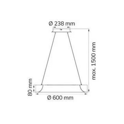 Wofi 11501FW - LED Reguliuojamas pakabinamas sietynas SHAY LED/39W/230V 3000K baltas