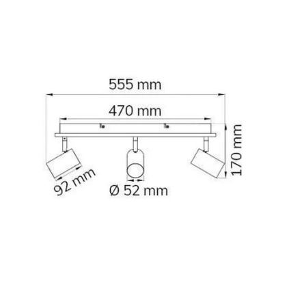 Wofi 11591 - LED Akcentinis šviestuvas BALI 3xGU10/5W/230V + 2xLED/6W/230V 3000K