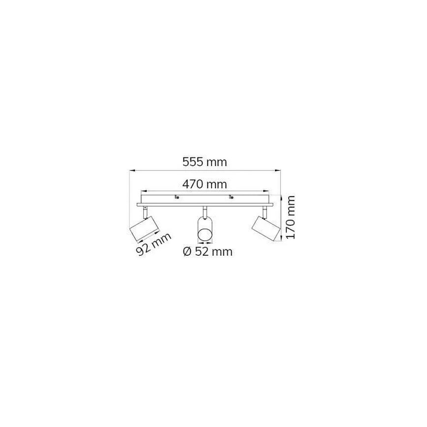 Wofi 11591 - LED taškinis šviestuvas BALI 3xGU10/5W/230V + 2xLED/6W/230V 3000K