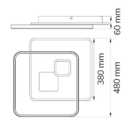 Wofi 11620 - LED Reguliuojamas lubinis šviestuvas AKON LED/43,5W/230V 2700-5500K+ valdymo pultas