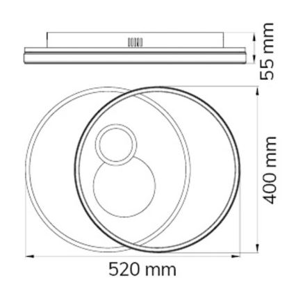 Wofi 11621 - LED Reguliuojamas lubinis šviestuvas AKON LED/38W/230V 2700-5500K+ valdymo pultas