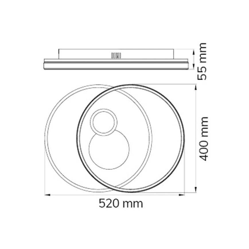 Wofi 11621 - LED Reguliuojamas lubinis šviestuvas AKON LED/38W/230V 2700-5500K+ valdymo pultas