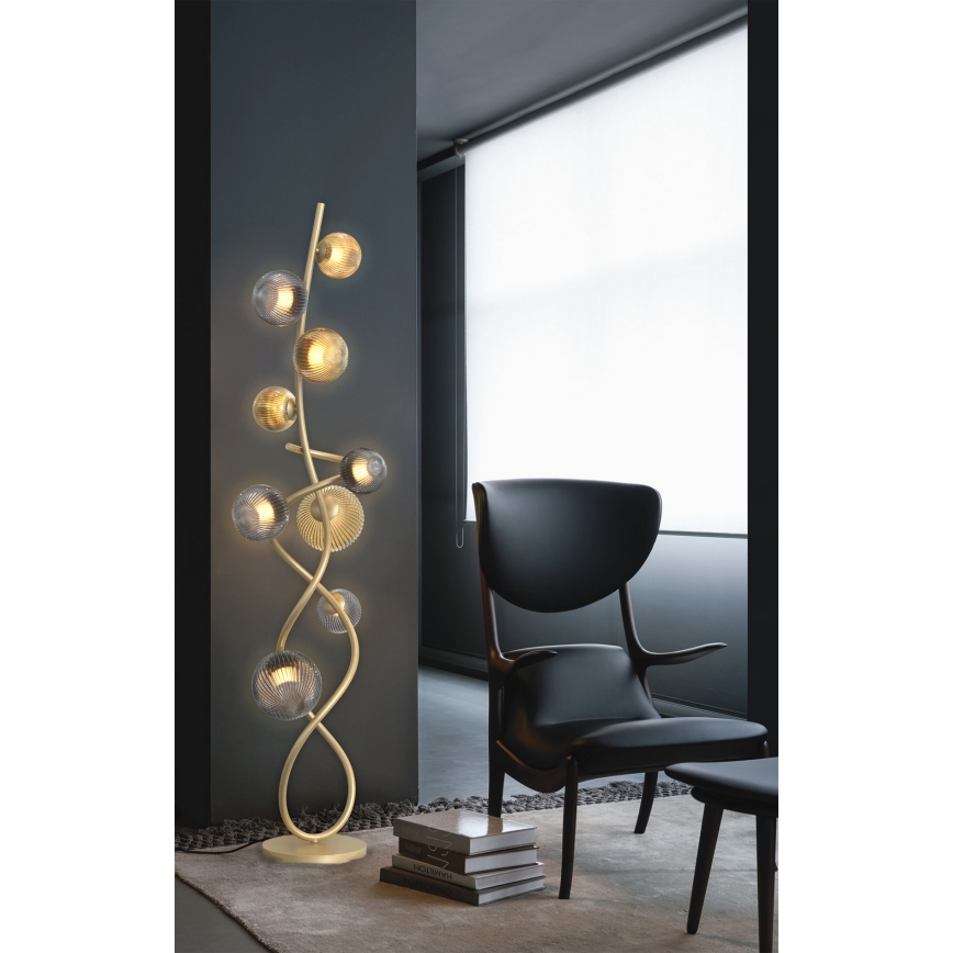 Wofi 3015-904 - LED toršeras METZ 9xG9/3,5W/230V auksas/pilka