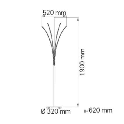 Wofi 3557.05.01.0000 - LED pritemdomas toršeras BENETT LED/24W/230V