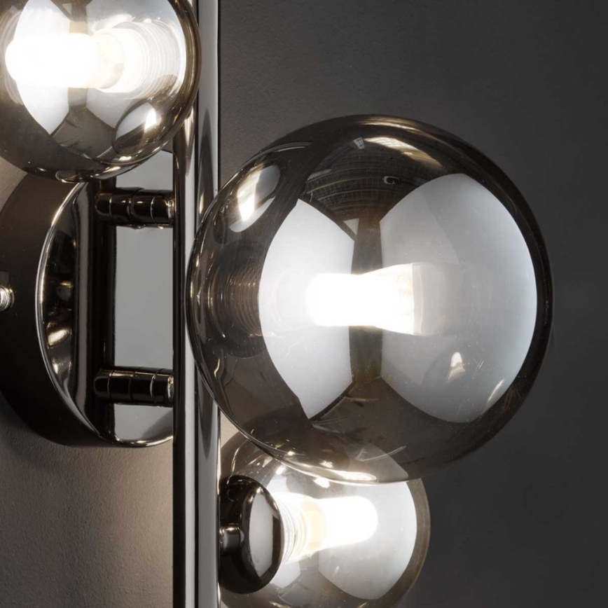 Wofi 4014.03.24.9000 - LED sieninis šviestuvas VILLA 3xG9/3W/230V juoda/blizgus chromas