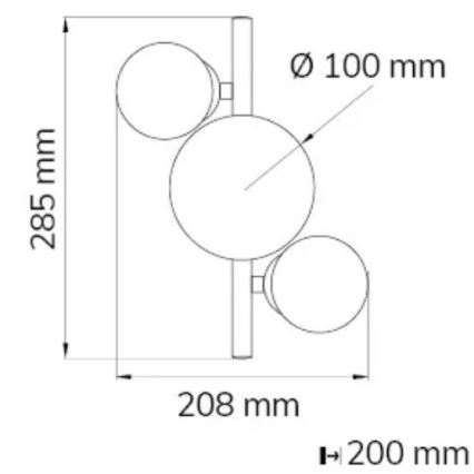 Wofi 4014.03.24.9000 - LED sieninis šviestuvas VILLA 3xG9/3W/230V juoda/blizgus chromas