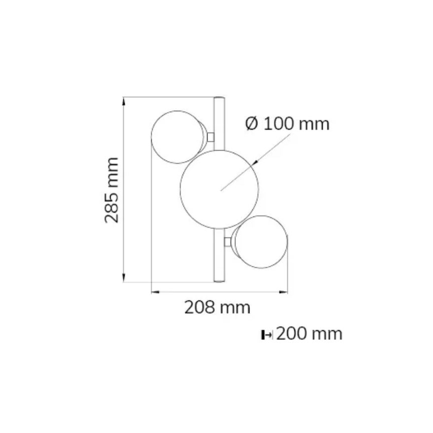 Wofi 4014.03.24.9000 - LED sieninis šviestuvas VILLA 3xG9/3W/230V juoda/blizgus chromas