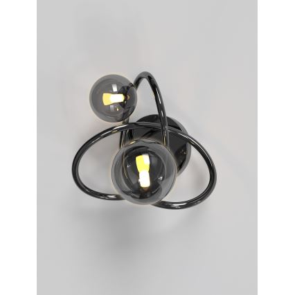Wofi 4014-205 - LED sieninis šviestuvas NANCY 2xG9/3,5W/230V juoda/blizgus chromas