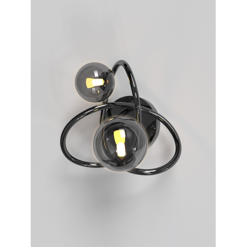 Wofi 4014-205 - LED sieninis šviestuvas NANCY 2xG9/3,5W/230V juoda/blizgus chromas