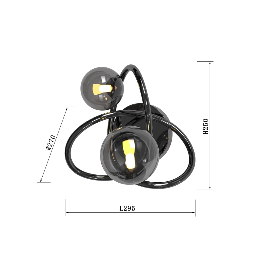 Wofi 4014-205 - LED sieninis šviestuvas NANCY 2xG9/3,5W/230V juoda/blizgus chromas