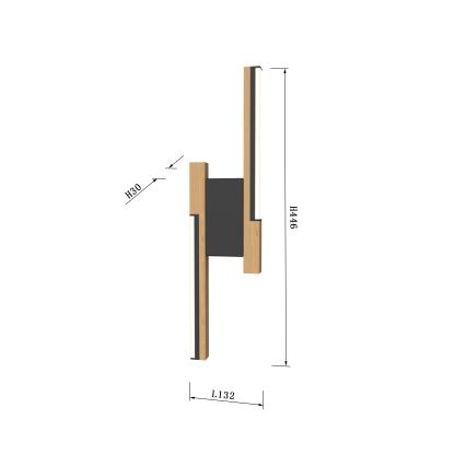 Wofi 4031-206- LED pritemdomas sieninis šviestuvas PALERMO 11W/230V ruda/juoda