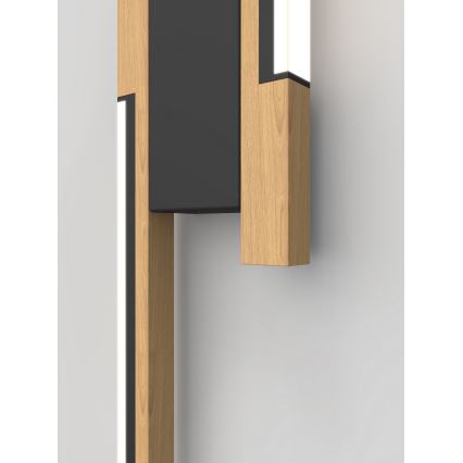 Wofi 4031-206 - LED Reguliuojamas sieninis šviestuvas PALERMO 11W/230V mediena/juoda