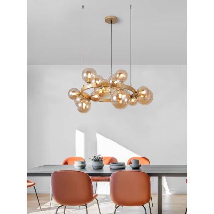 Wofi 5014-1501W - LED Pakabinamas sietynas VILLA 15xG9/3W/230V auksas