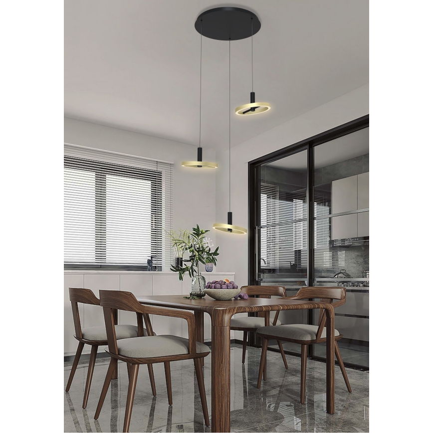 Wofi 5016-304 - LED Reguliuojamas pakabinamas sietynas BREST LED/26W/230V juoda/auksas