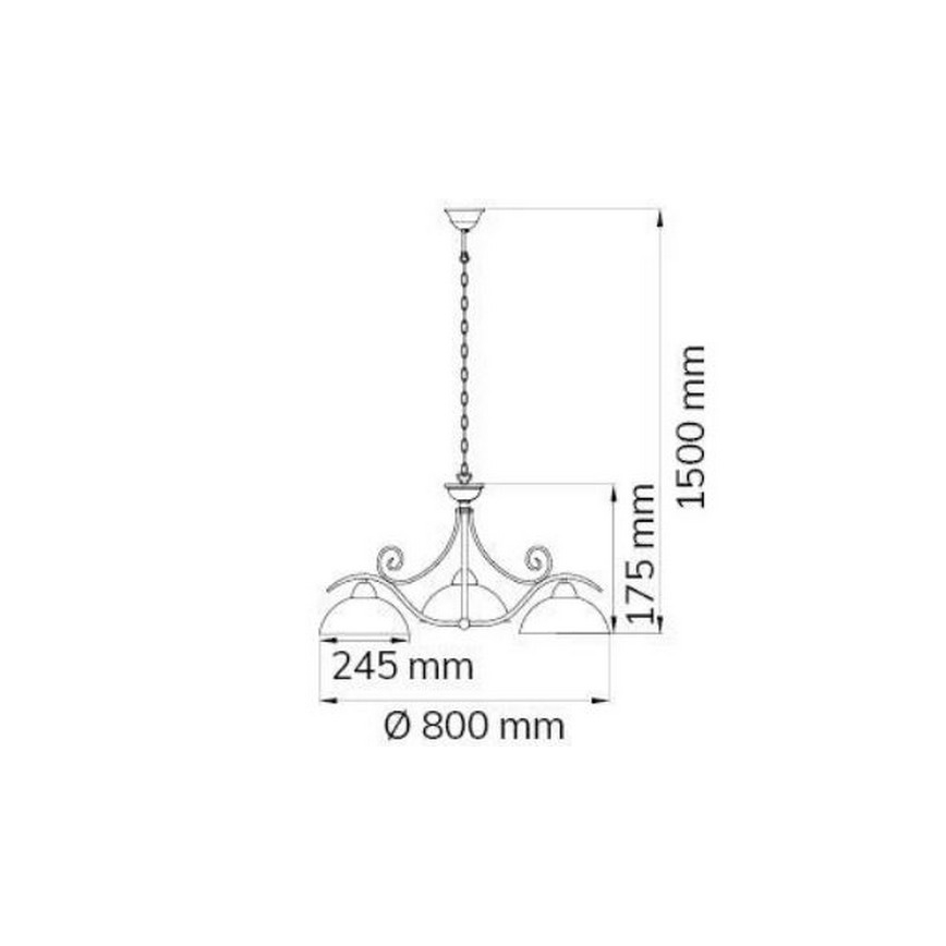 Wofi 5128.03.09.0000 - Sietynas ant grandinės LACCHINO 3xE27/60W/230V