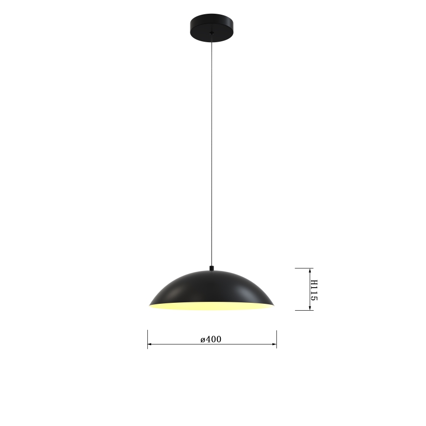 Wofi 6001-104 - LED Reguliuojamas pakabinamas sietynas ROSCOFF LED/19W/230V juoda/auksas