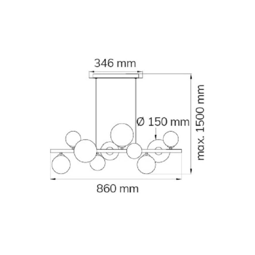 Wofi 6014.10.14.9000 - LED Pakabinamas sietynas VILLA 10xG9/3W/230V auksas