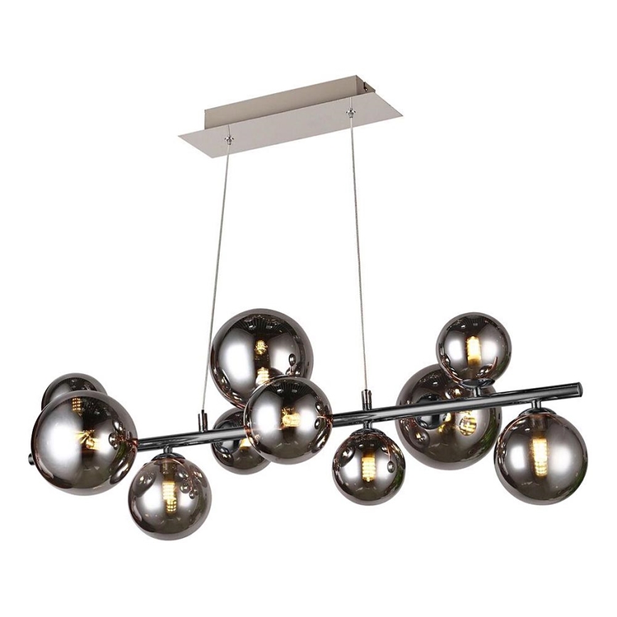 Wofi 6014.10.24.9000 - LED Pakabinamas sietynas VILLA 10xG9/3W/230V juoda/blizgus chromas