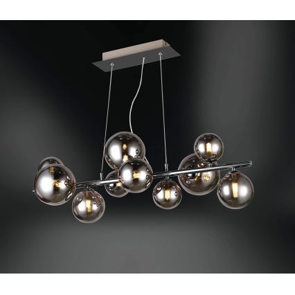 Wofi 6014.10.24.9000 - LED šviestuvas ant laido VILLA 10xG9/3W/230V juodas/blizgus chromas