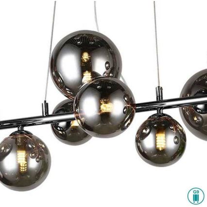 Wofi 6014.10.24.9000 - LED šviestuvas ant laido VILLA 10xG9/3W/230V juodas/blizgus chromas