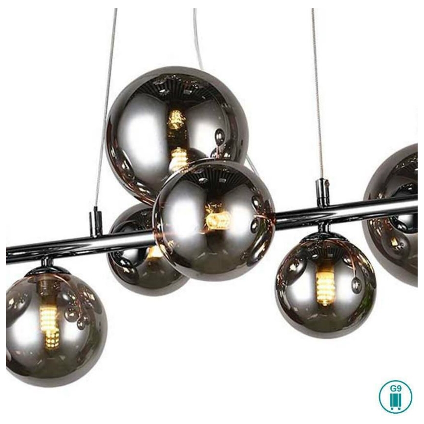 Wofi 6014.10.24.9000 - LED šviestuvas ant laido VILLA 10xG9/3W/230V juodas/blizgus chromas