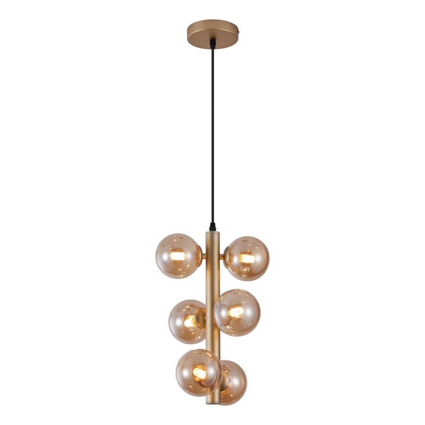 Wofi 6014-601W - LED Pakabinamas sietynas VILLA 6xG9/3W/230V auksas